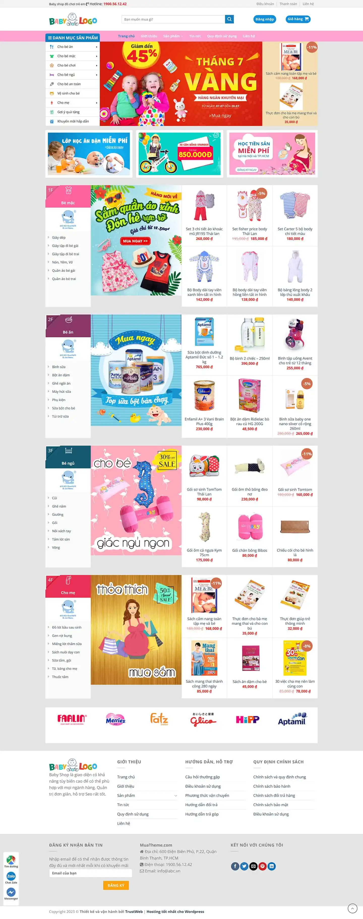 Theme Baby Shop dành cho shop hàng tiêu dùng trẻ em, trẻ sơ sinh 2