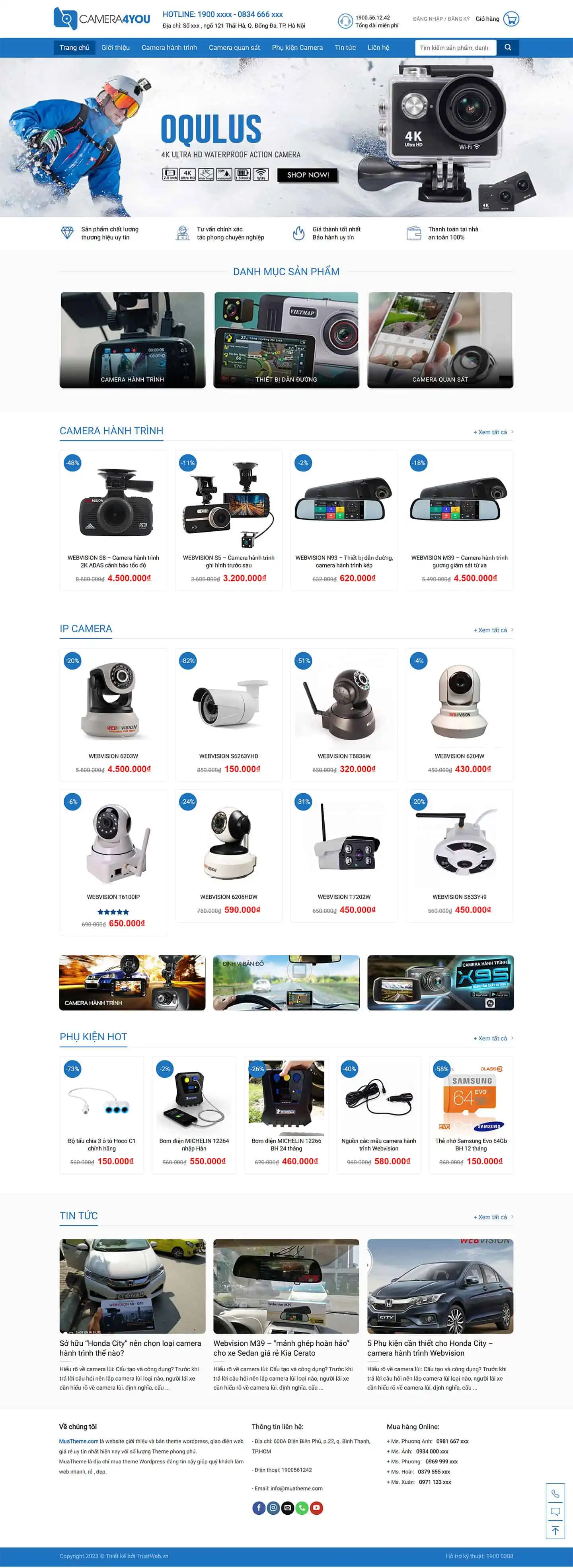 Theme bán camera, điện máy, công nghệ Camera4U 2