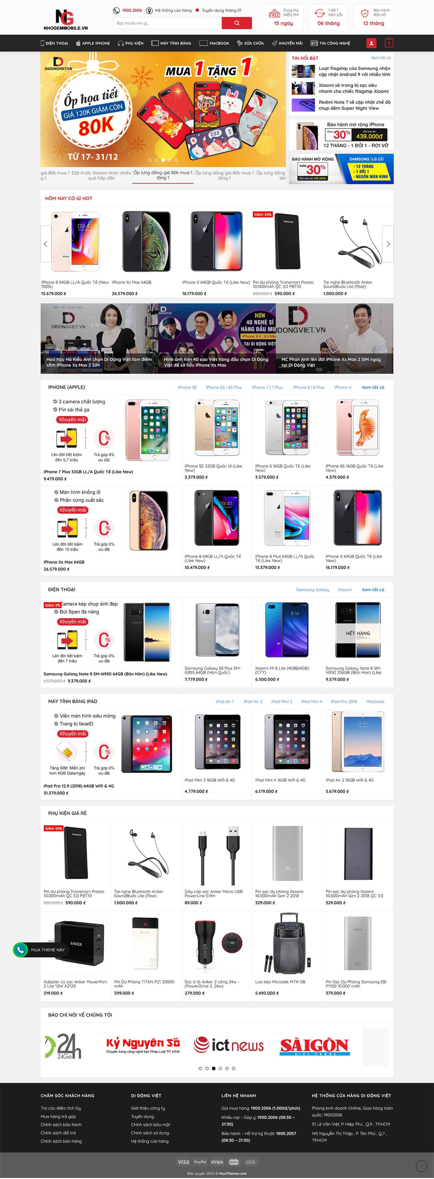 Theme bán điện thoại di động, máy tính, laptop 2 Theme bán điện thoại di động, máy tính, laptop 2