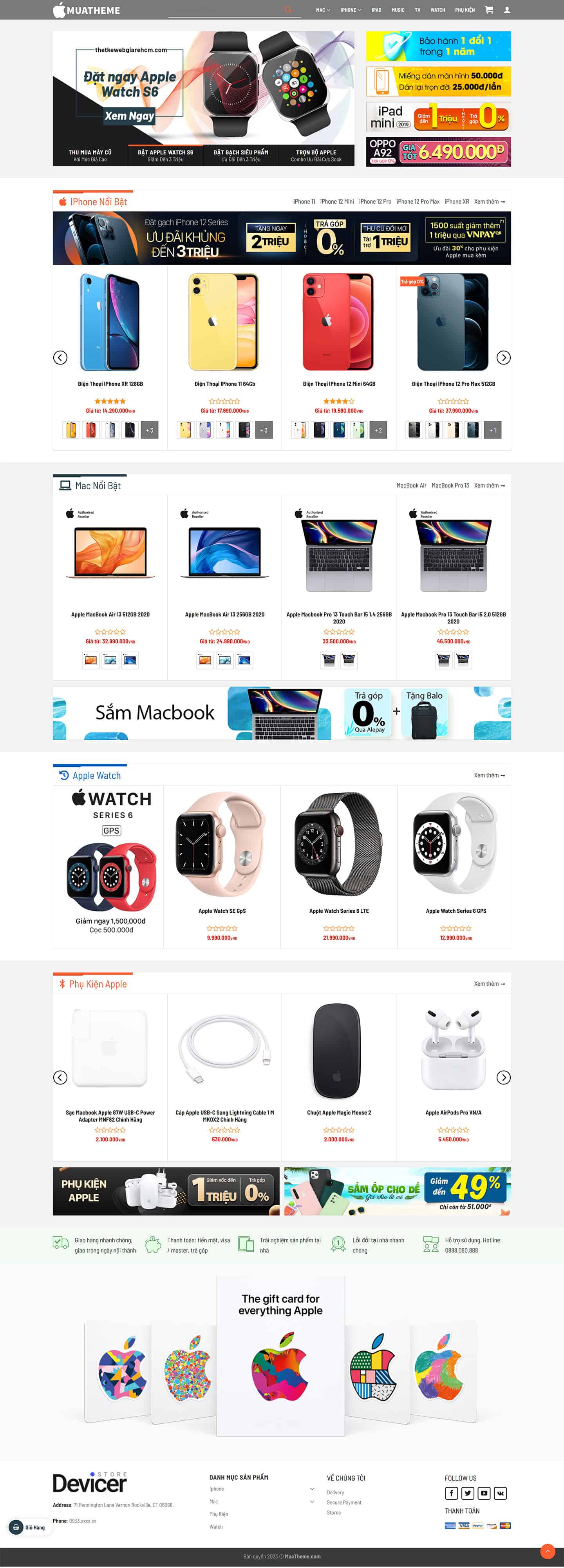 Theme bán điện thoại, laptop, máy tính bảng Apple 2 Theme bán điện thoại, laptop, máy tính bảng Apple 2