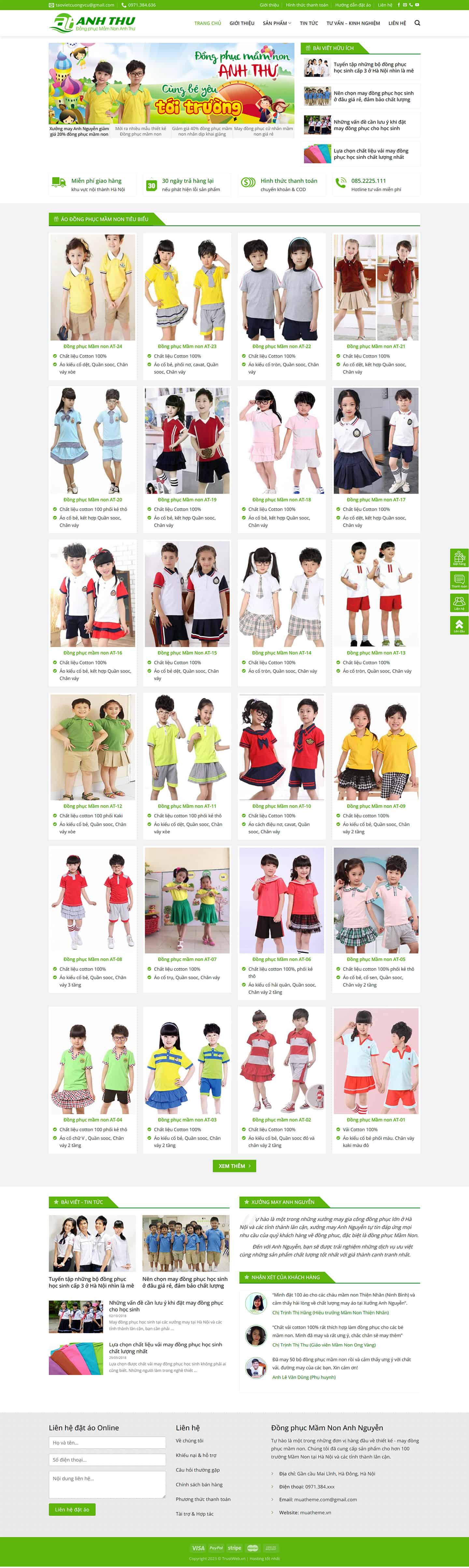 Theme bán đồng phục mầm non 2