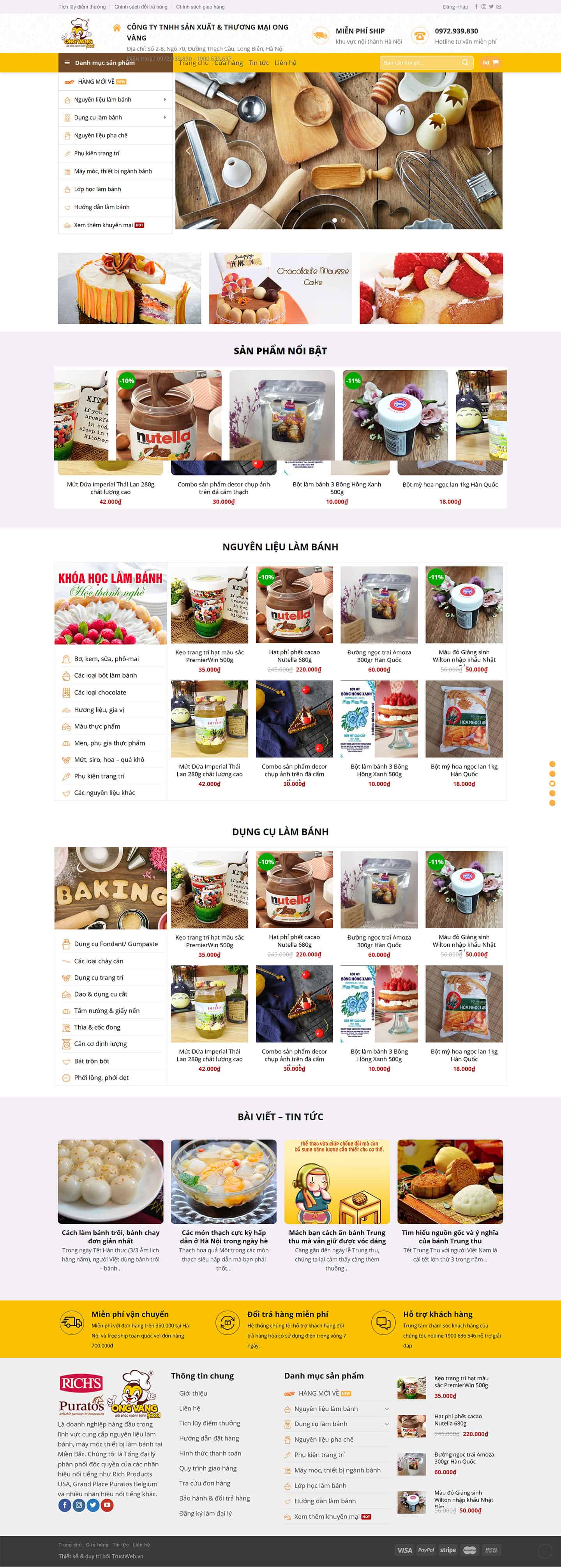 Theme bán dụng cụ làm bánh 2 Theme bán dụng cụ làm bánh 2