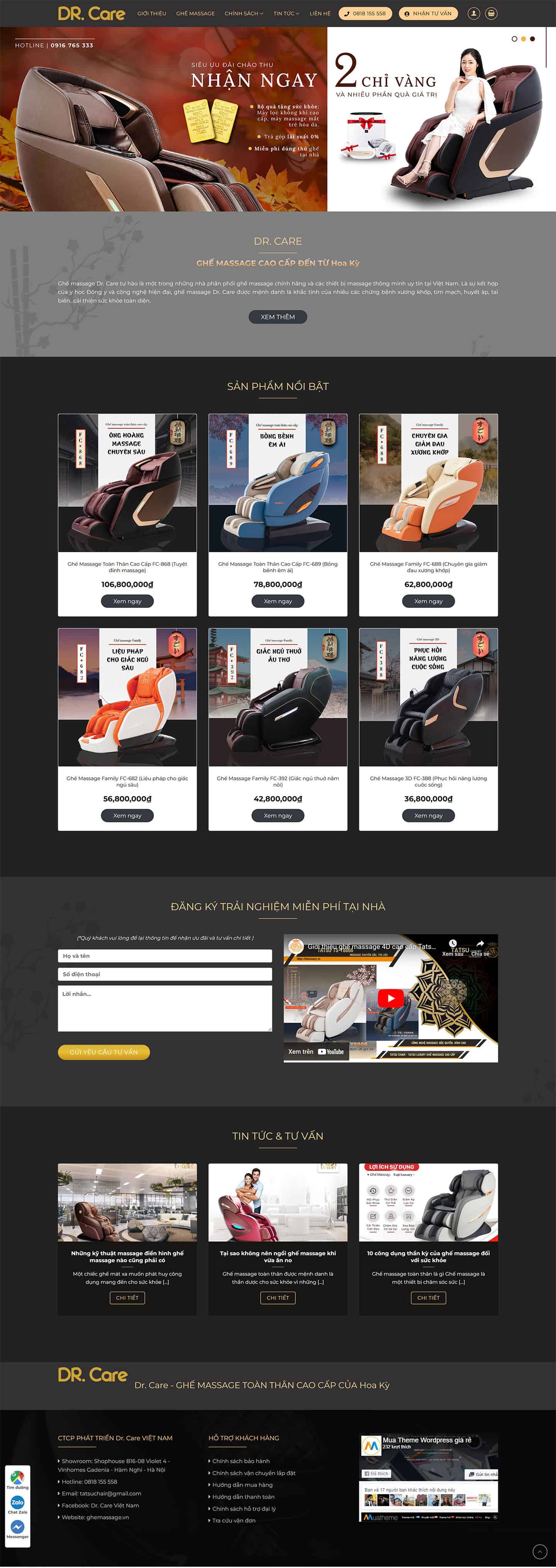 Theme bán ghế Massage Dr.Care 2 Theme bán ghế Massage Dr.Care 2