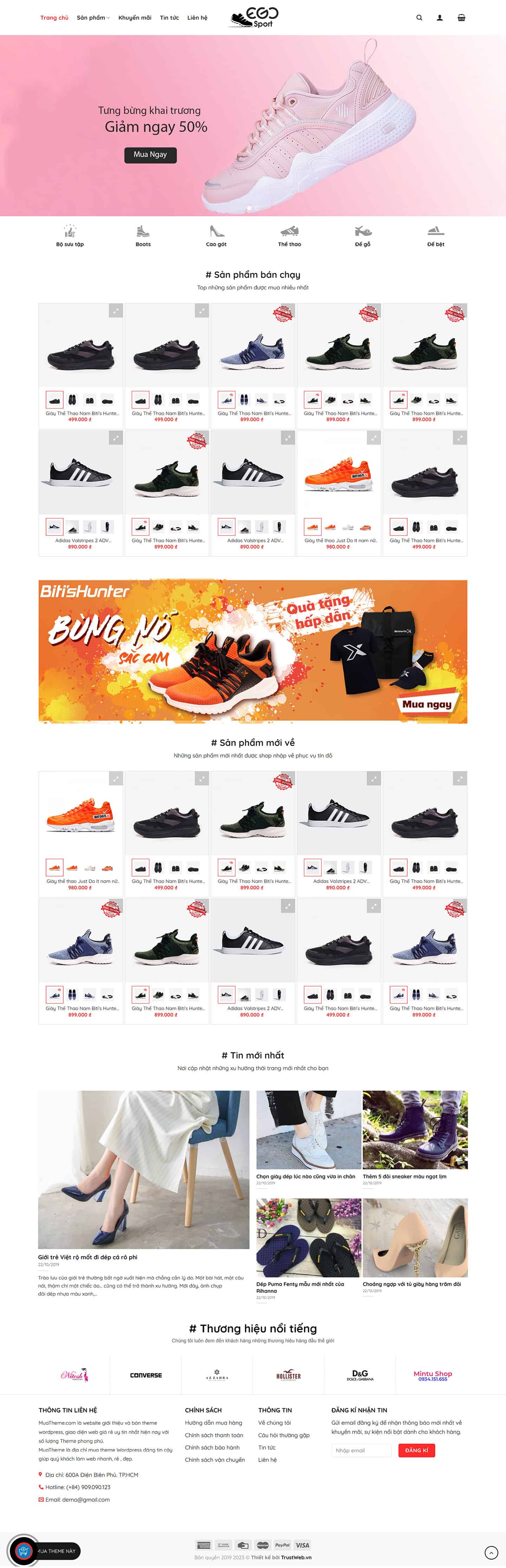 Theme bán giày dép thời trang mẫu số 2 2