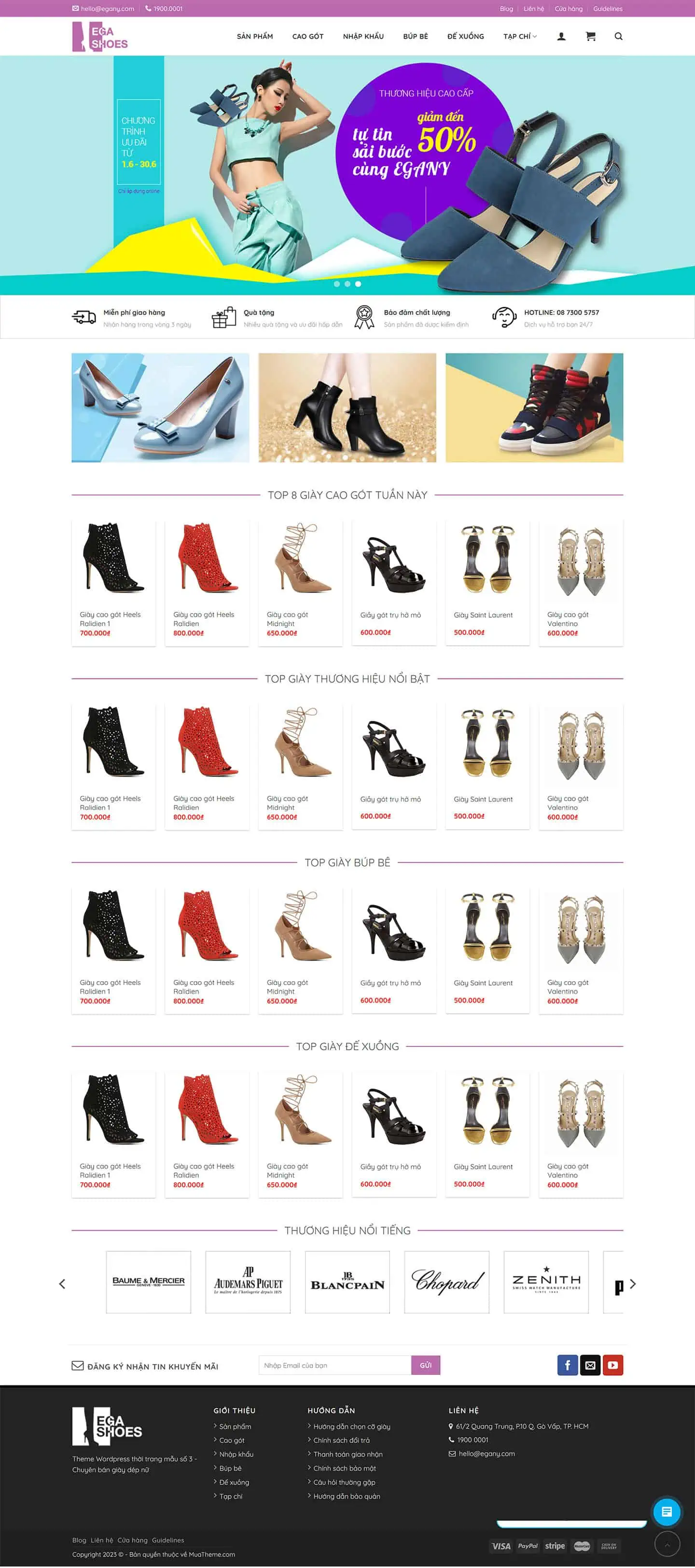 Theme bán giày và túi xách nữ đẹp – Ega women shoes 2