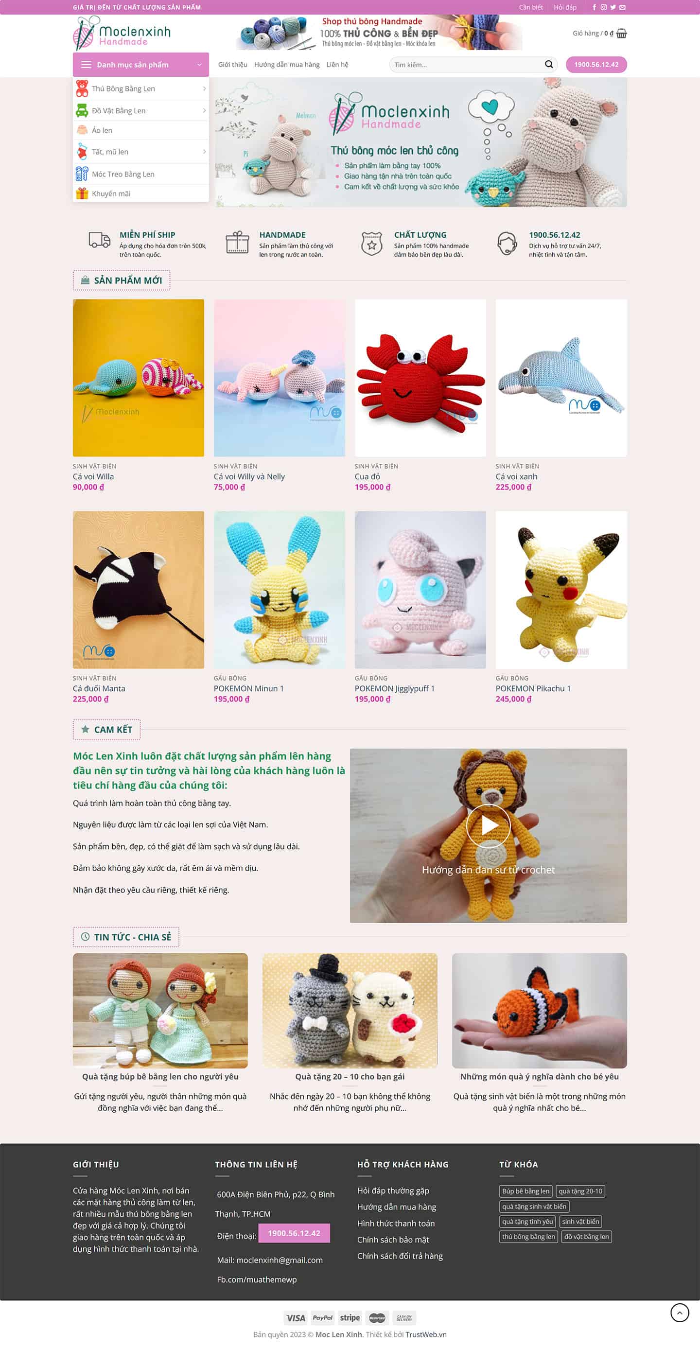 Theme bán hàng Hand made đan len – móc len 2 Theme bán hàng Hand made đan len – móc len 2