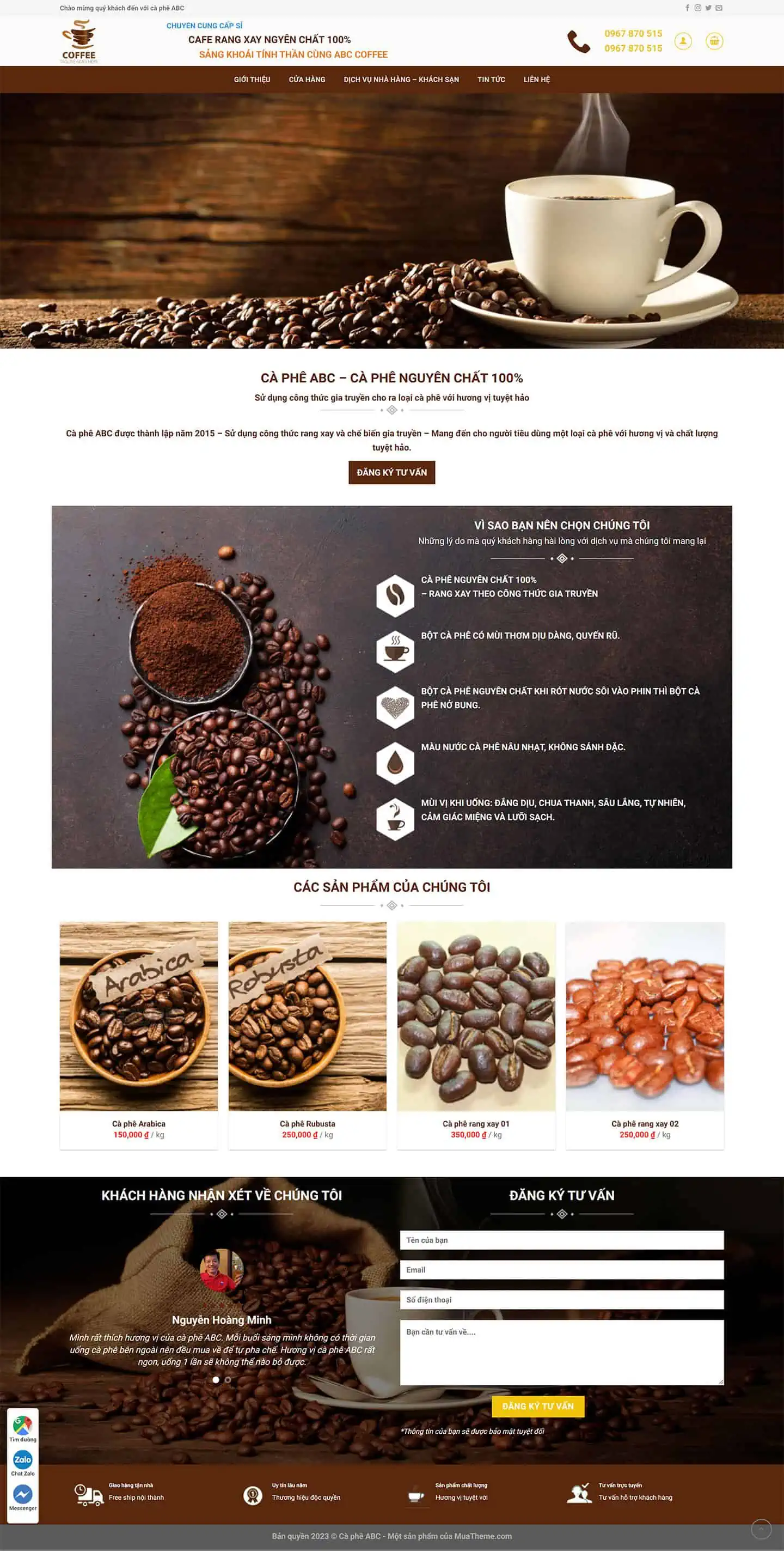 Theme bán hạt cà phê, nông sản 2