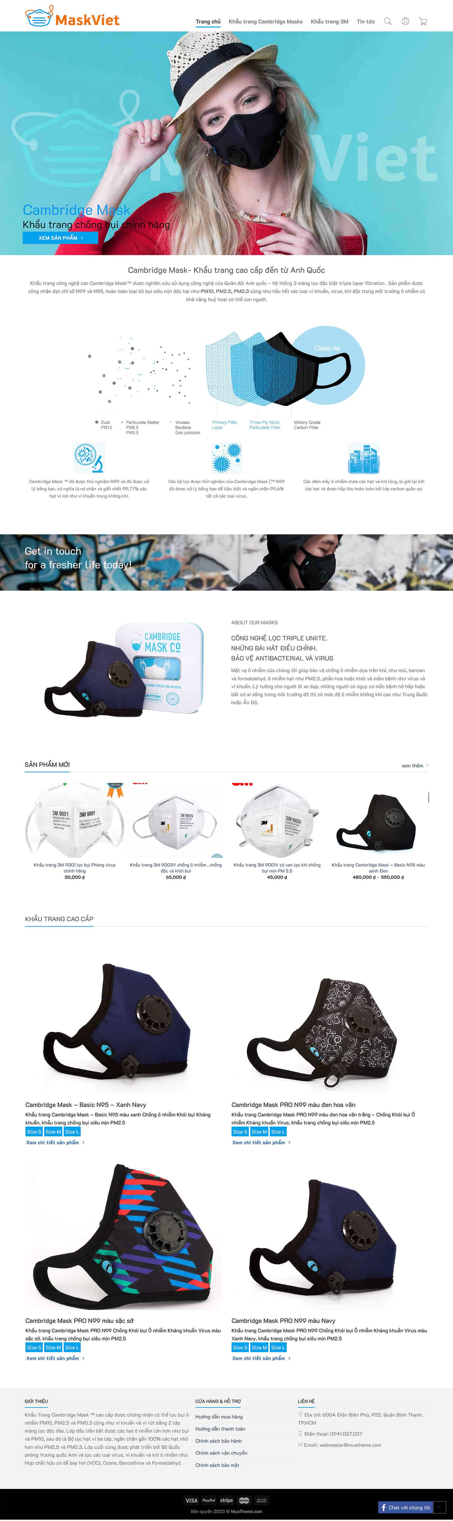 Theme bán khẩu trang mẫu số 1 2 Theme bán khẩu trang mẫu số 1 2