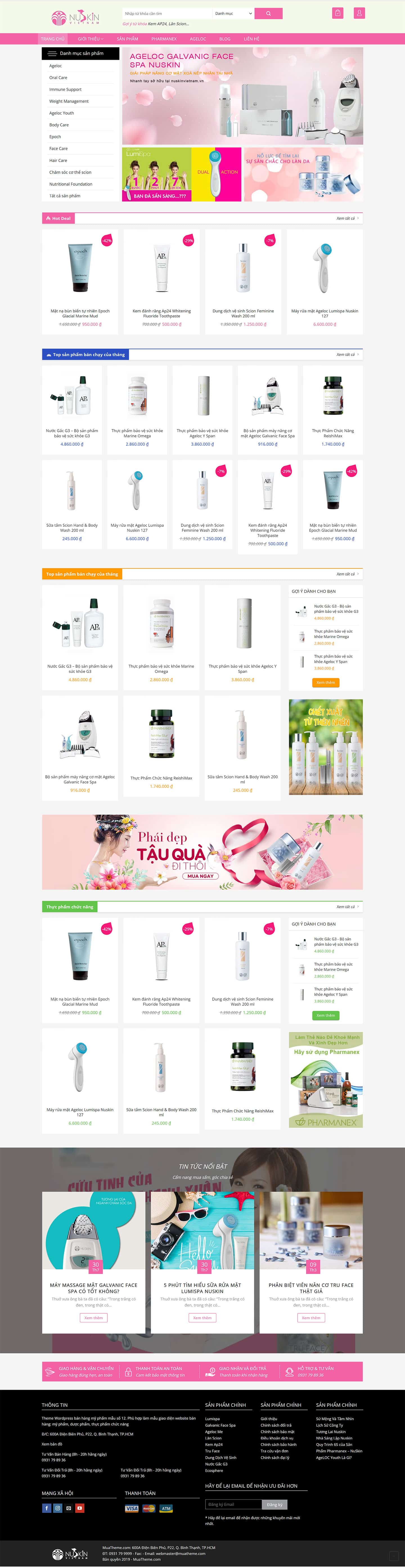 Theme bán mỹ phẩm mẫu số 12 – Nuskin 2 Theme bán mỹ phẩm mẫu số 12 – Nuskin 2