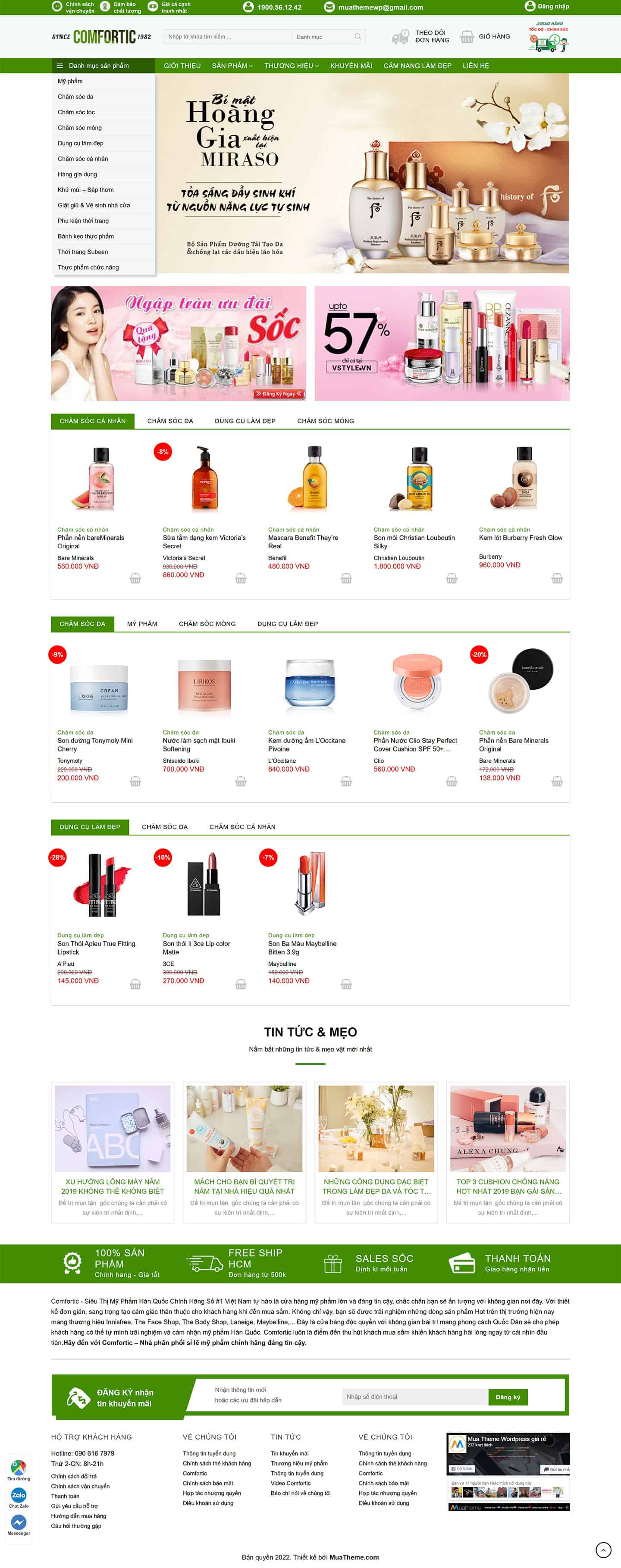 Theme bán mỹ phẩm mẫu số 20 – Comfortic 2