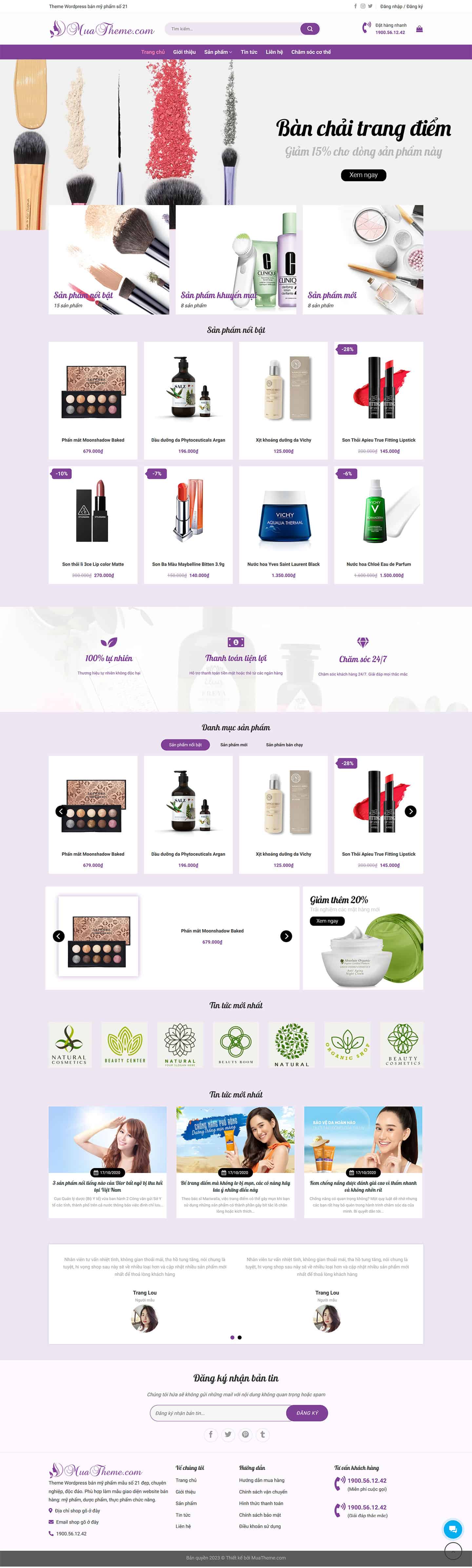 Theme bán mỹ phẩm mẫu số 21 2 Theme bán mỹ phẩm mẫu số 21 2