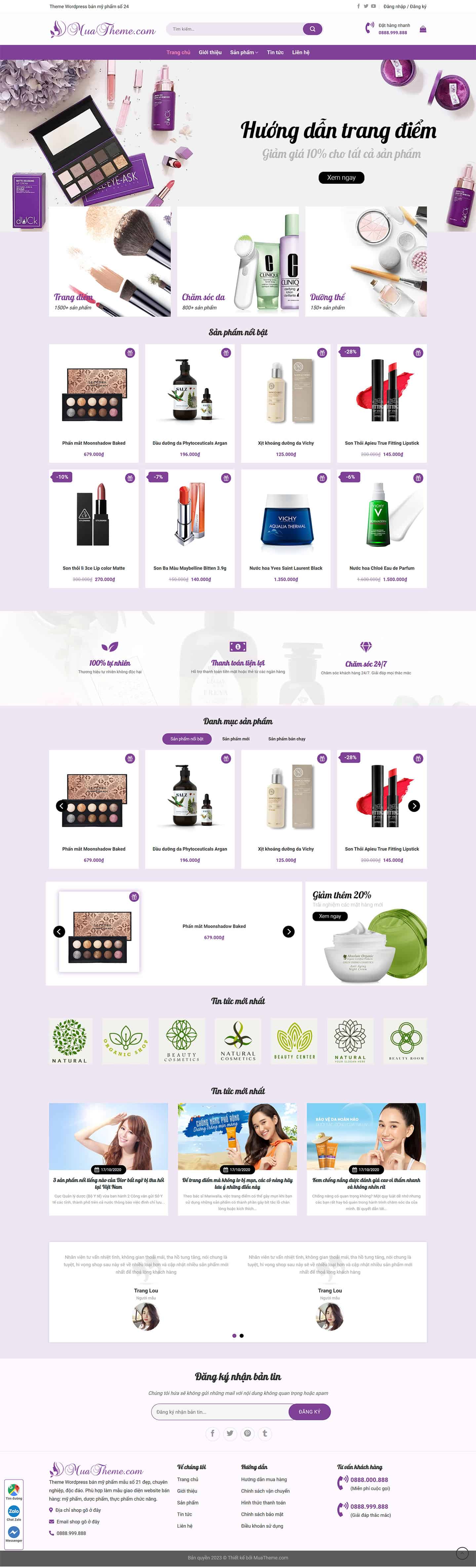 Theme bán mỹ phẩm mẫu số 24 2 Theme bán mỹ phẩm mẫu số 24 2