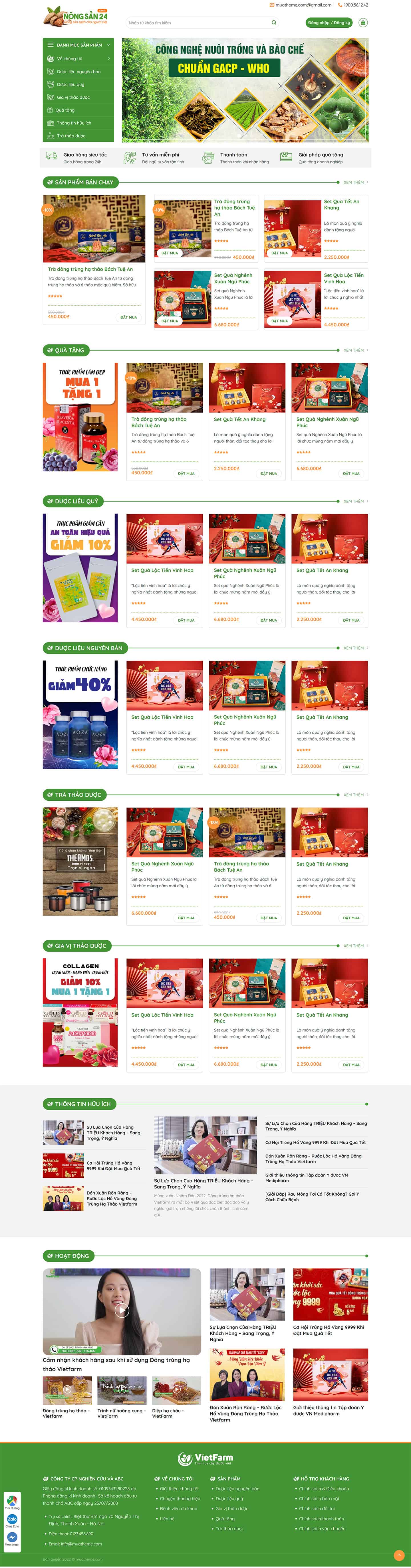 Theme Bán Nông Sản , Đặc Sản, Quà Tặng Nongsan24h 2