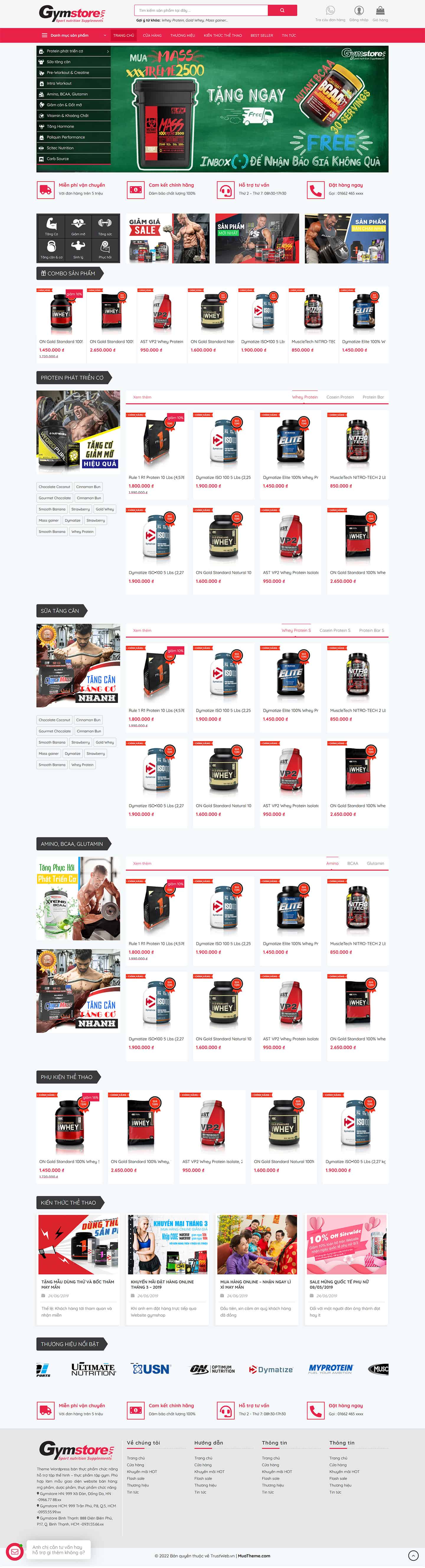 Theme bán thực phẩm chức năng hỗ trợ tập thể hình – gym 2