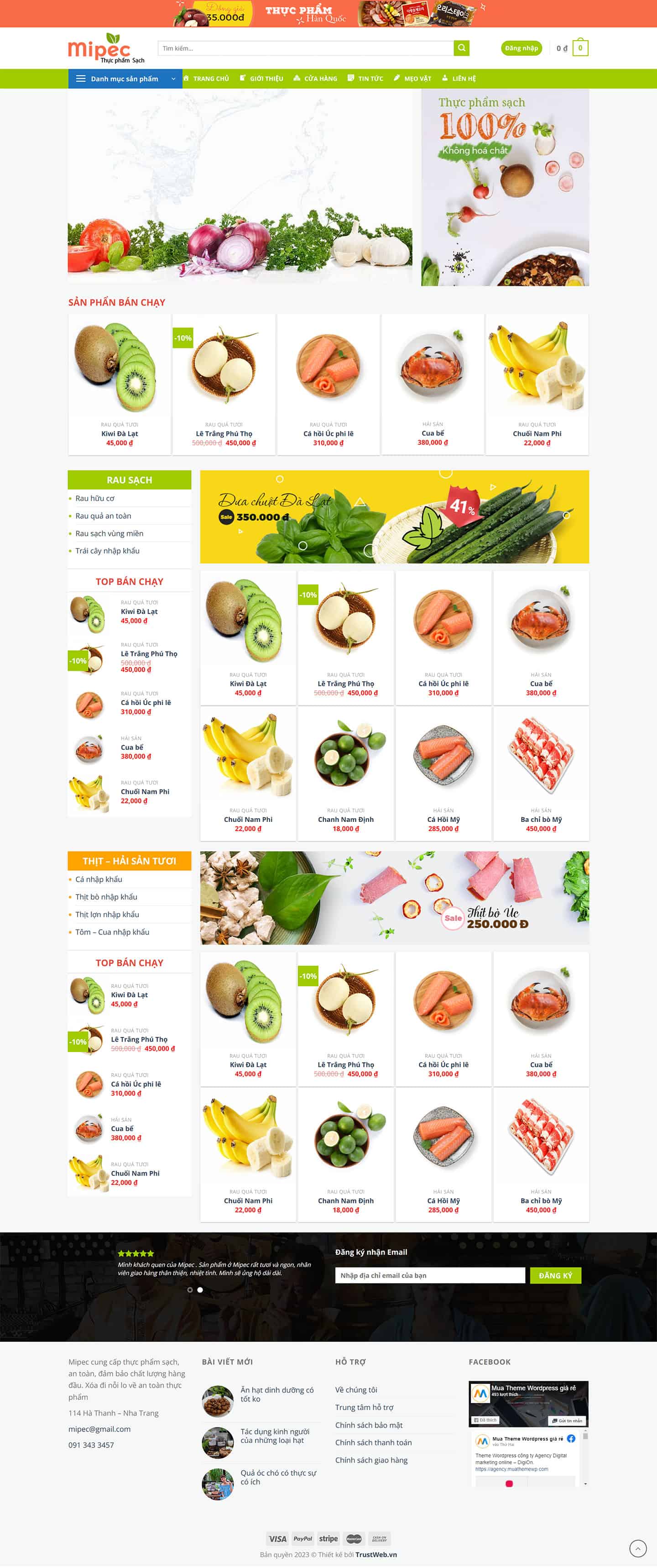 Theme bán thực phẩm đẹp tuyệt vời 2