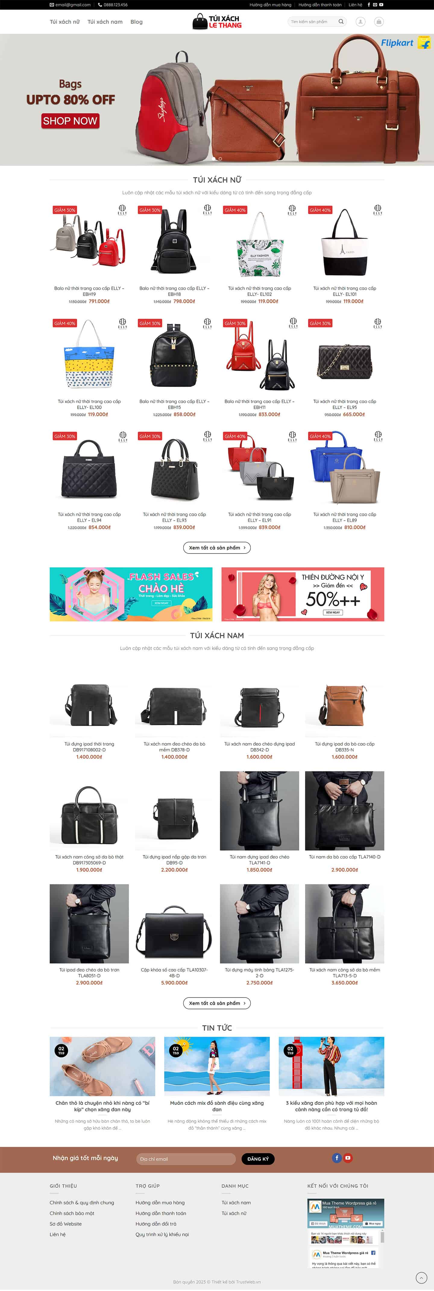 Theme bán túi xách thời trang nam nữ tuyệt đẹp 2 Theme bán túi xách thời trang nam nữ tuyệt đẹp 2