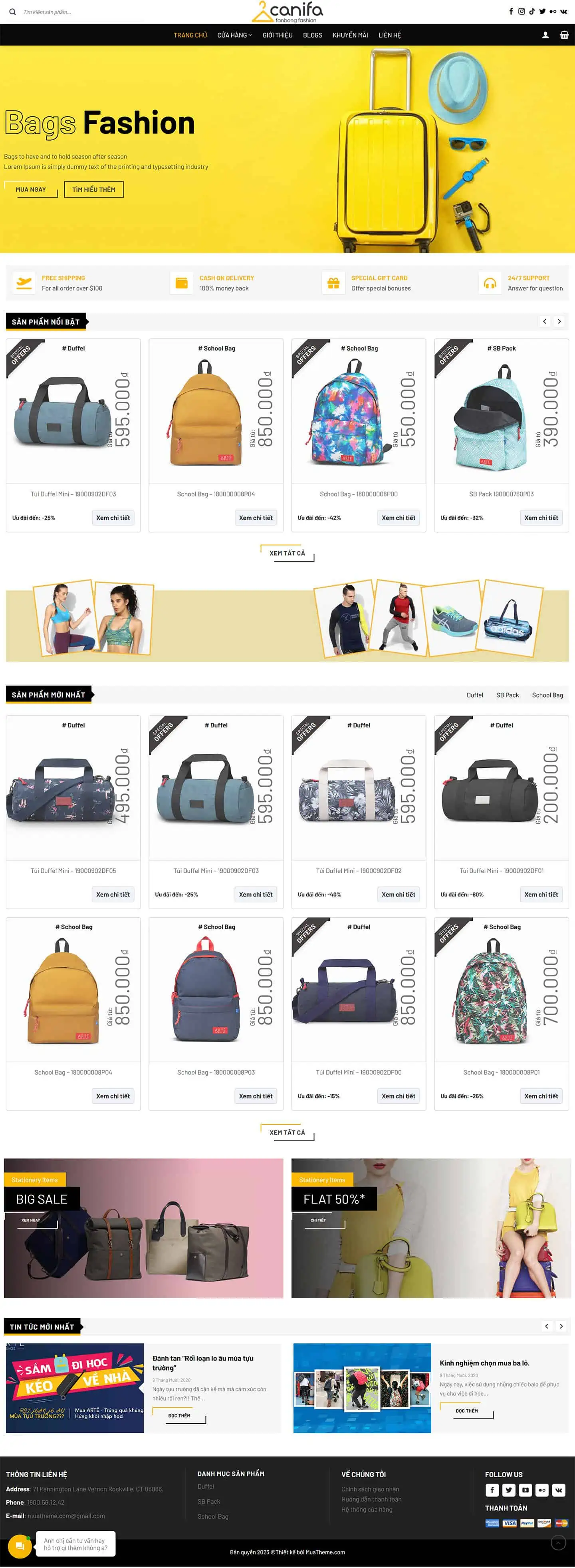 Theme bán vali, ba lô , túi xách cao cấp mẫu số 2 2
