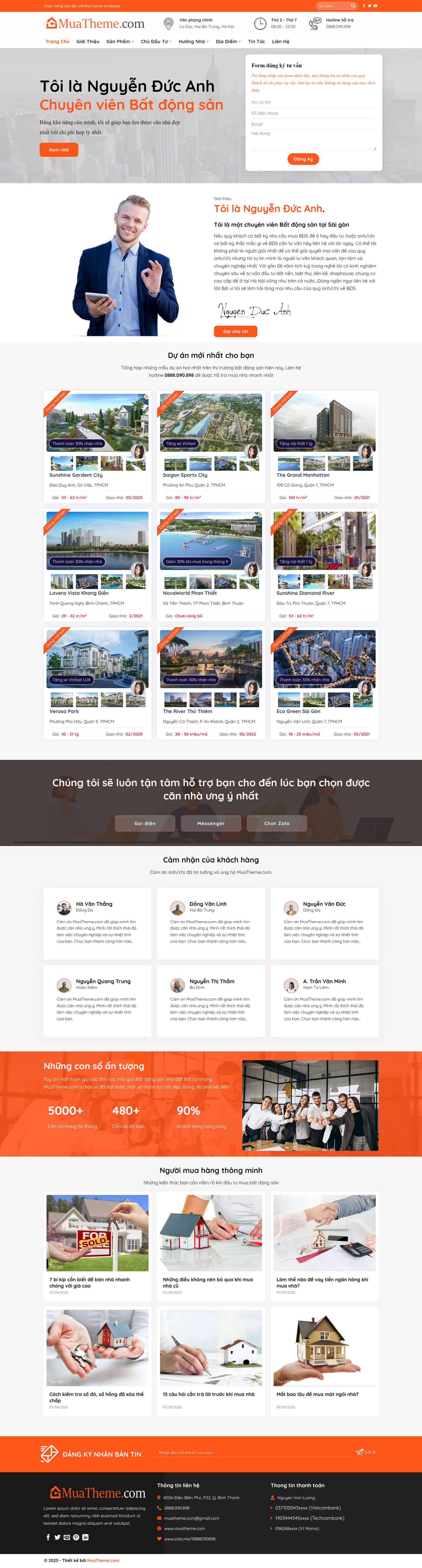 Theme bất động sản cho chuyên viên tư vấn cá nhân 2