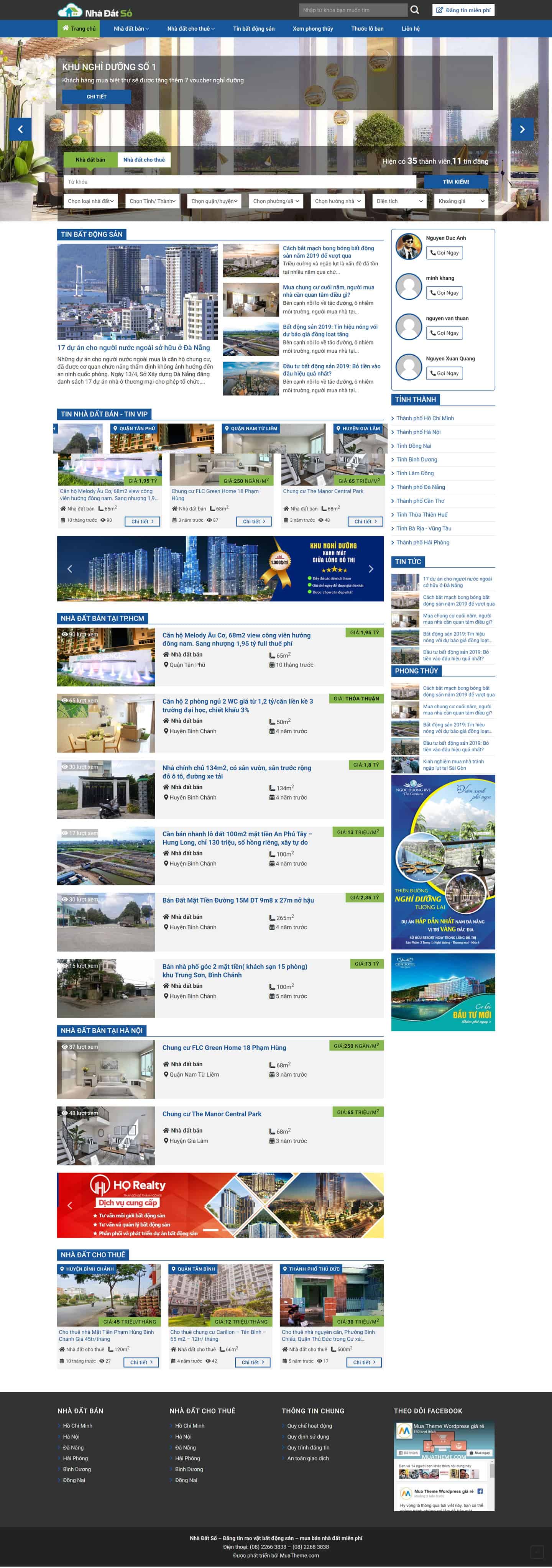 Theme bất động sản có tính năng đăng tin – Mẫu số 34 2