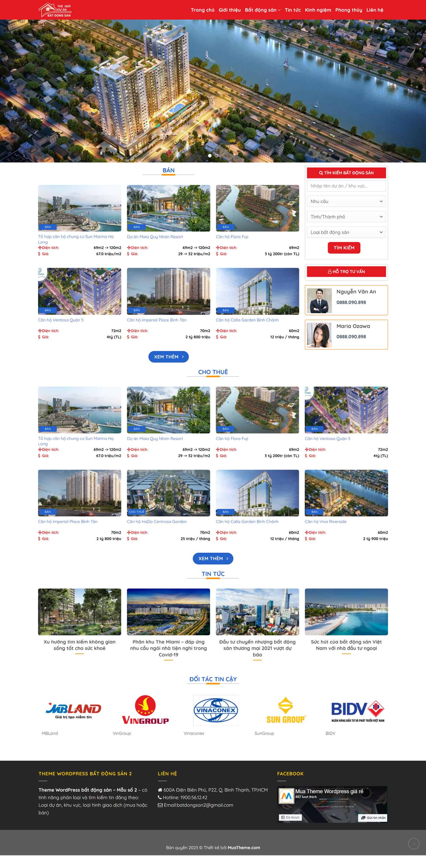 Theme bất động sản – Mẫu số 2 2