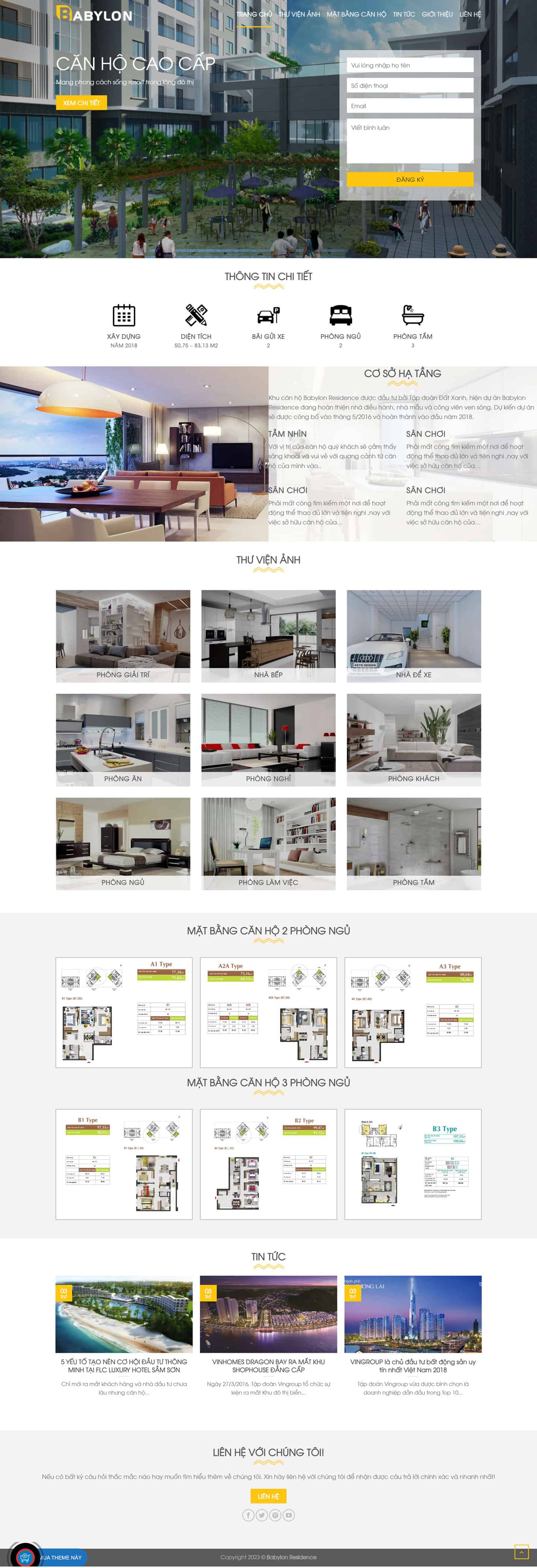 Theme bất động sản mẫu số 8 – Babylon Residence 2 Theme bất động sản mẫu số 8 – Babylon Residence 2