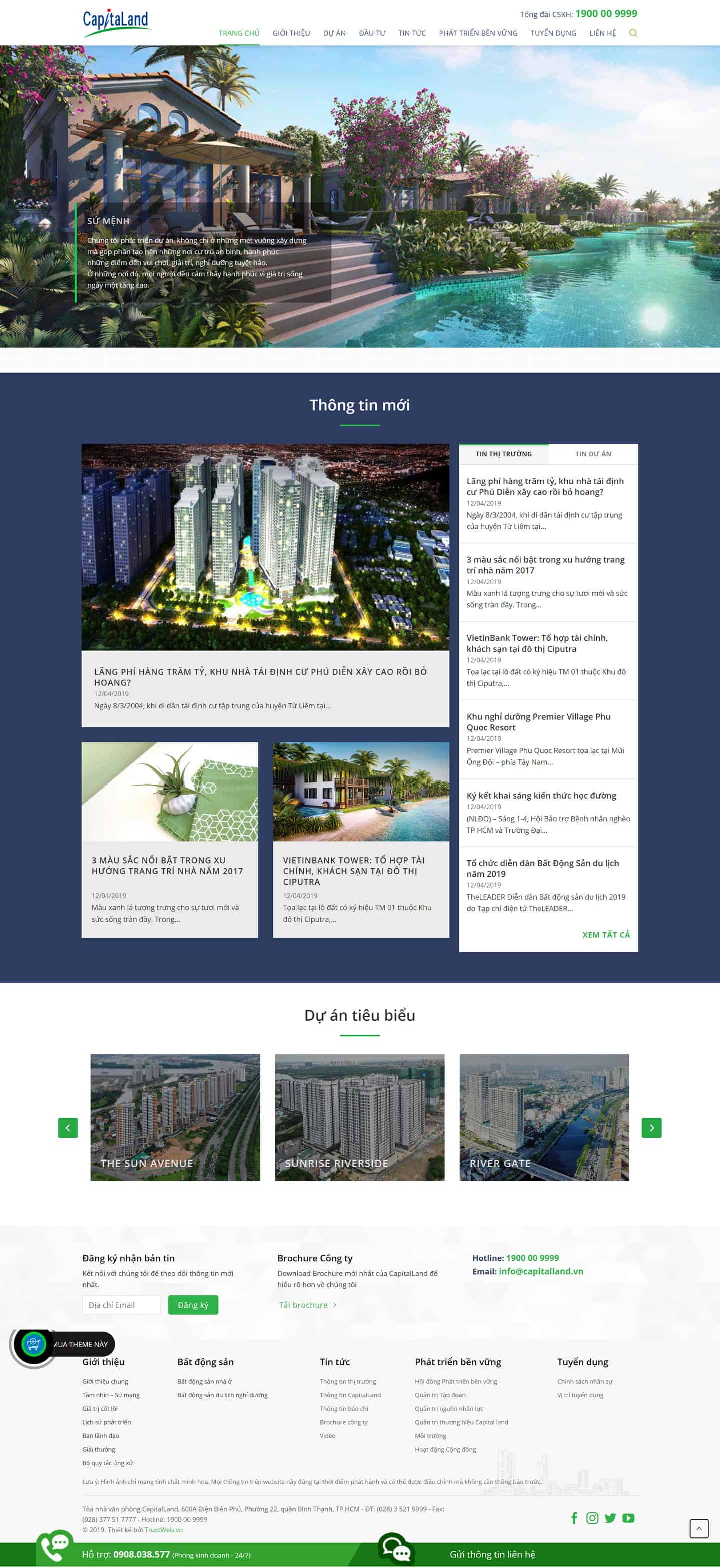 Theme giới thiệu công ty bất động sản Capital Land 2