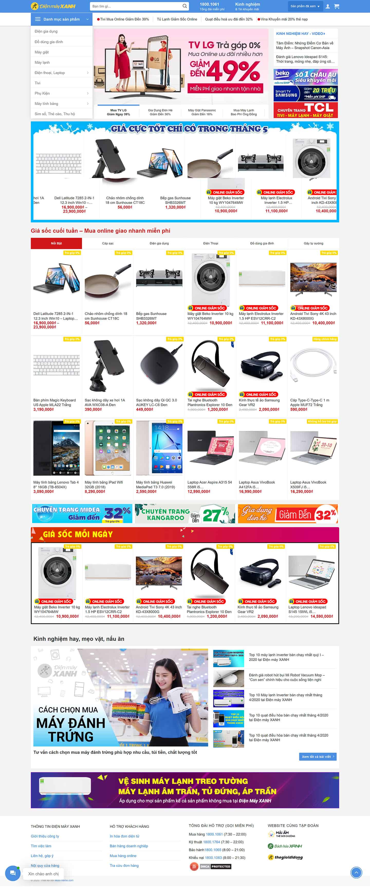 Theme giống điện máy xanh – Đẹp, chuyên nghiệp 2 Theme giống điện máy xanh – Đẹp, chuyên nghiệp 2