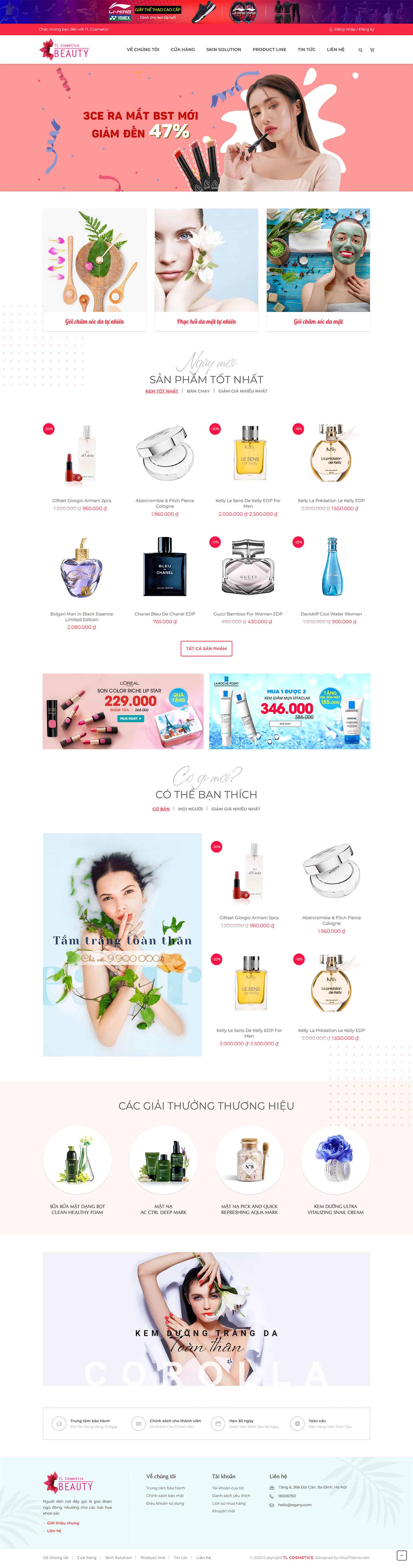 Theme bán mỹ phẩm mẫu số 23 – TL COSMETICS 2