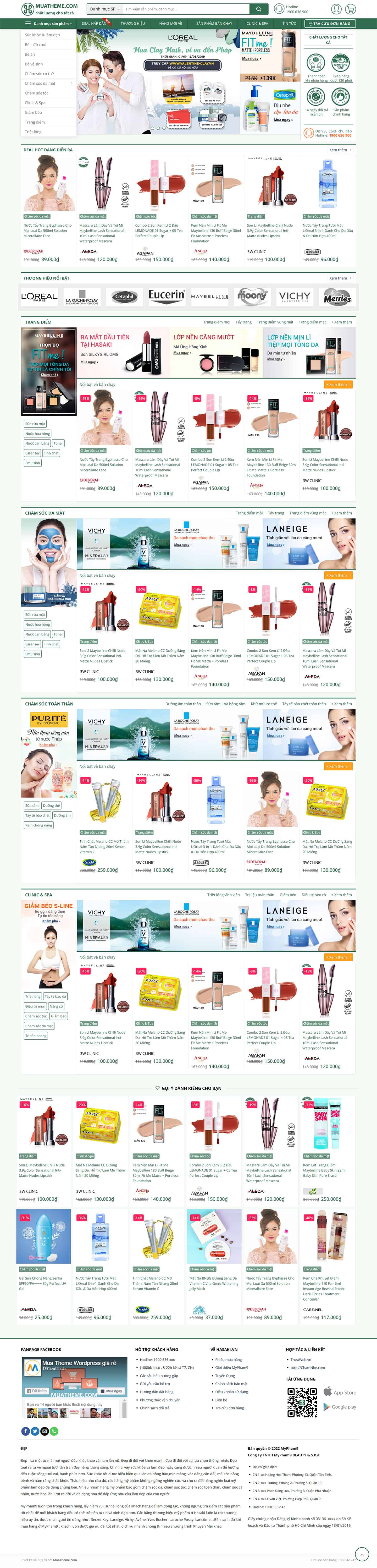 Theme mỹ phẩm mẫu số 9 giống Hasaki 2 Theme mỹ phẩm mẫu số 9 giống Hasaki 2