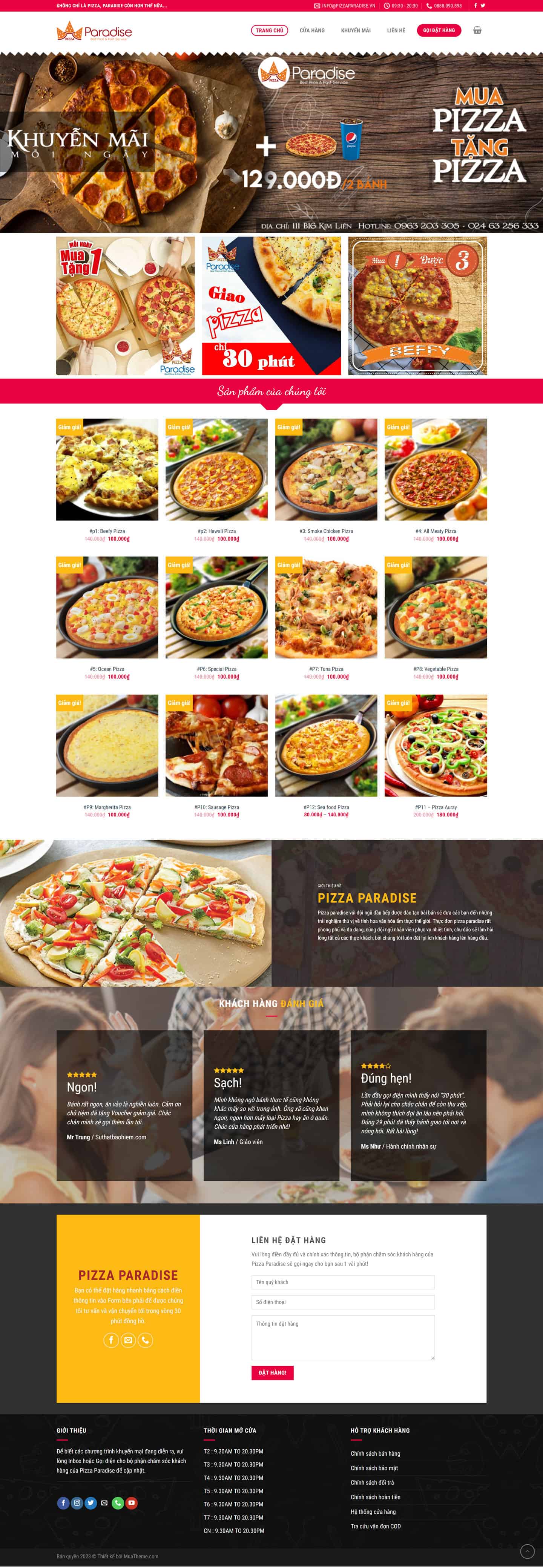 Theme nhà hàng Pizza Paradise 2