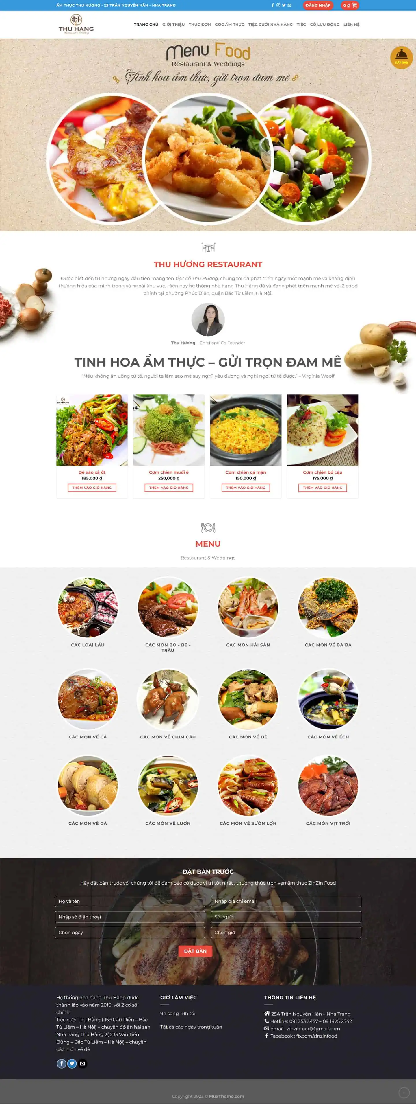 Theme nhà hàng tuyệt đẹp – Việt hóa và Full Code 2