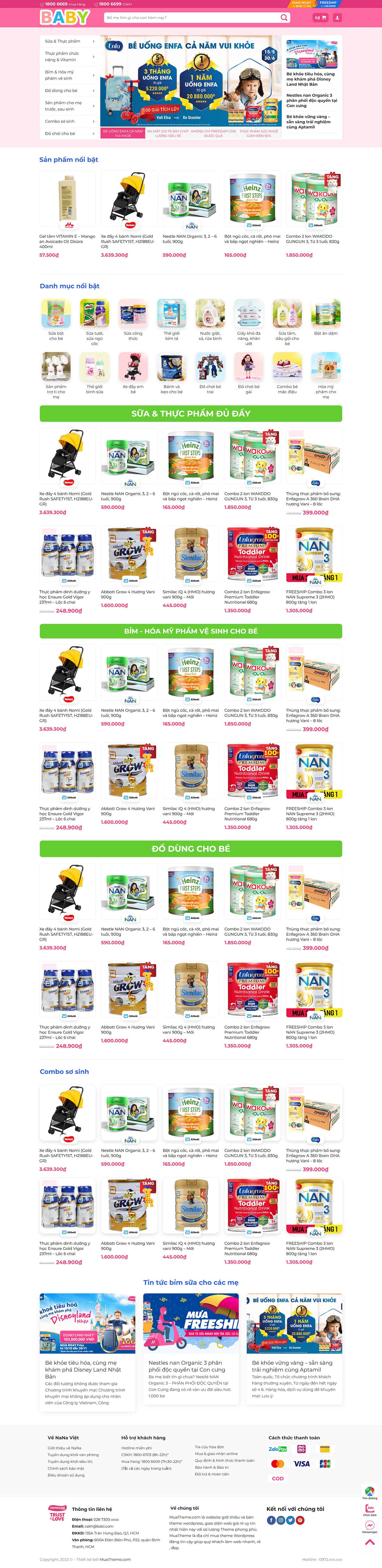 Theme cho shop mẹ và bé mẫu số 3 2