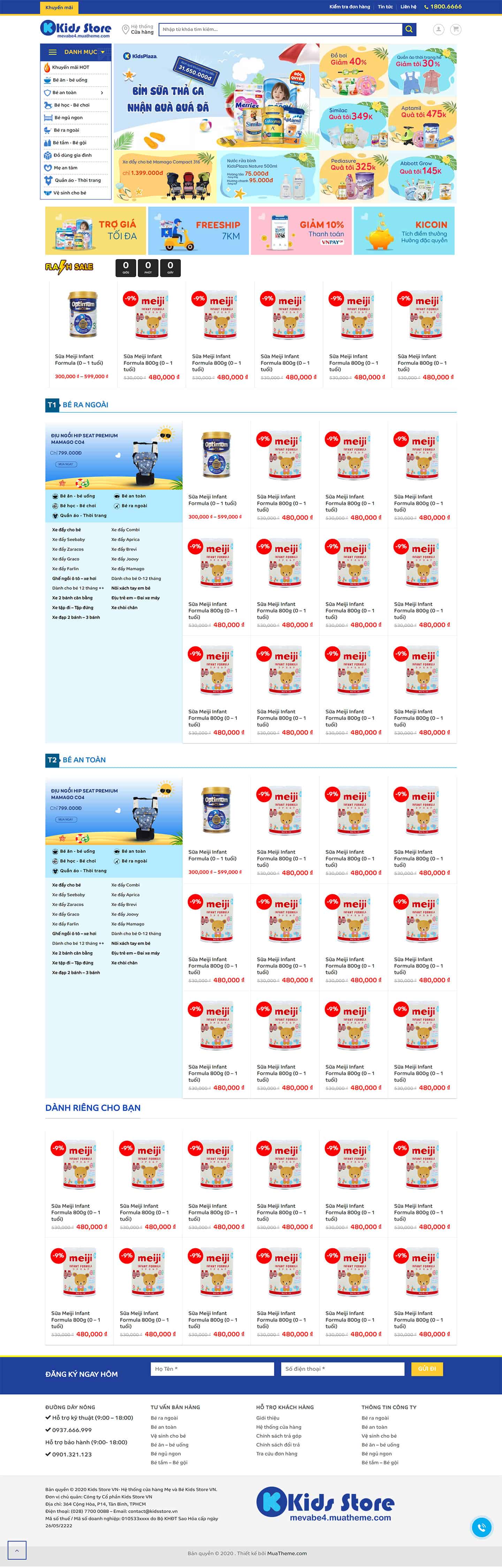 Theme shop mẹ và bé mẫu số 5 – KidsShop 2