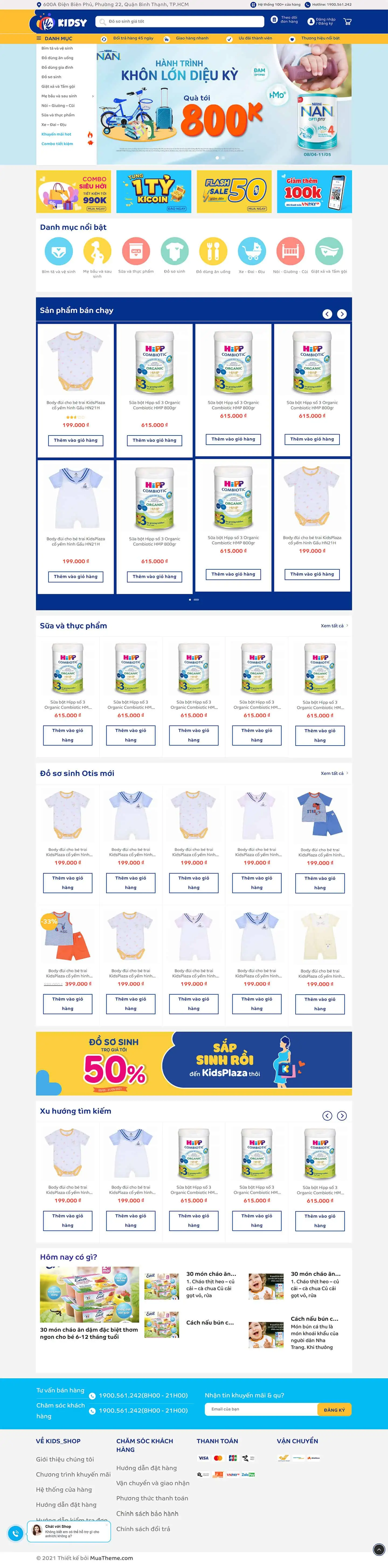 Theme shop mẹ và bé mẫu số 6 – Kidsy 2