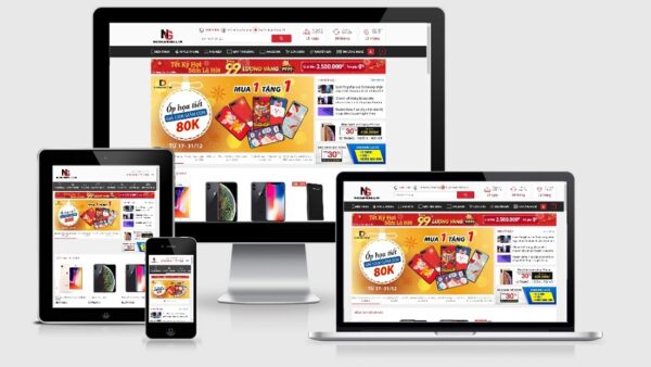 Theme bán điện thoại di động, máy tính, laptop