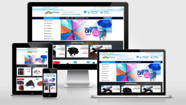 Theme bán ô dù thời trang đã Việt hóa và tối ưu