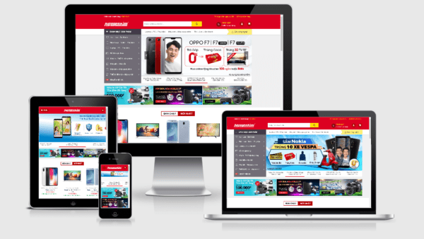 Theme thương mại điện tử điện máy giống Nguyễn Kim