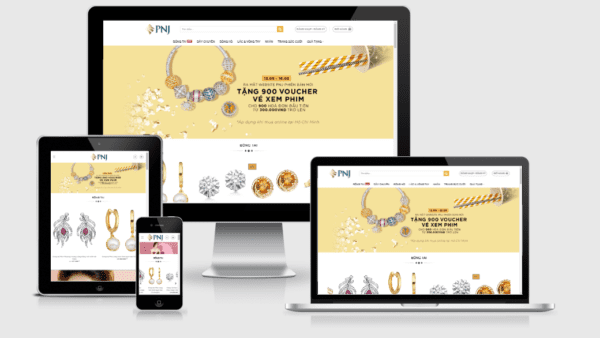 Theme bán trang sức, nữ trang, đồng hồ giống PNJ
