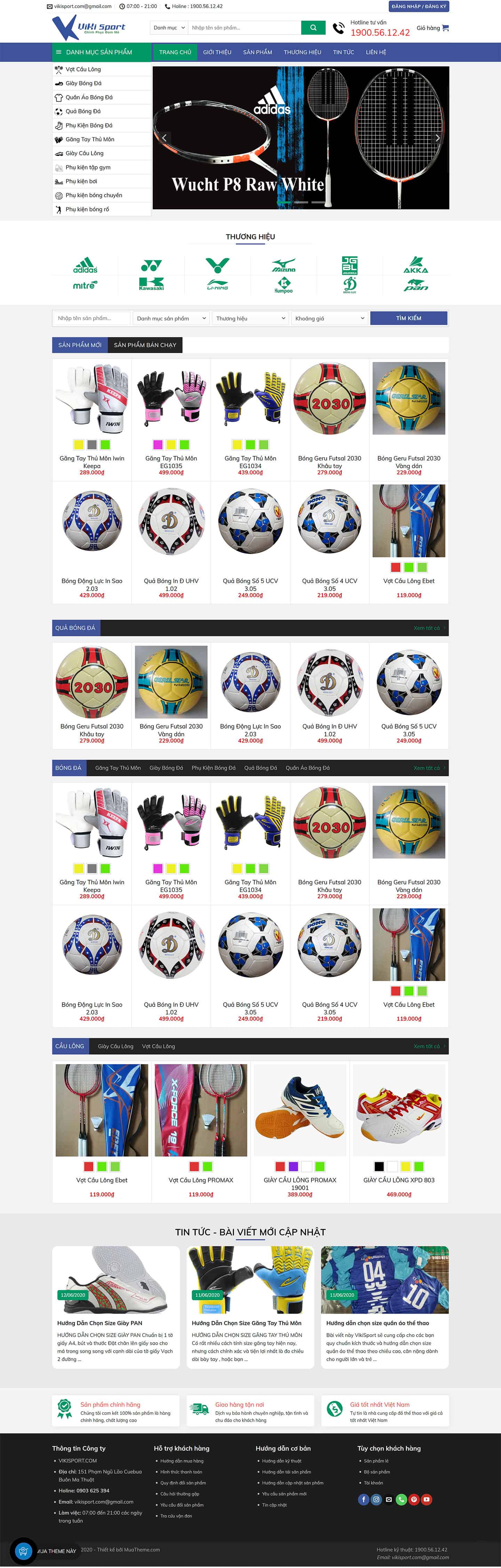 Theme thời trang, dụng cụ thể thao Vikisport 2