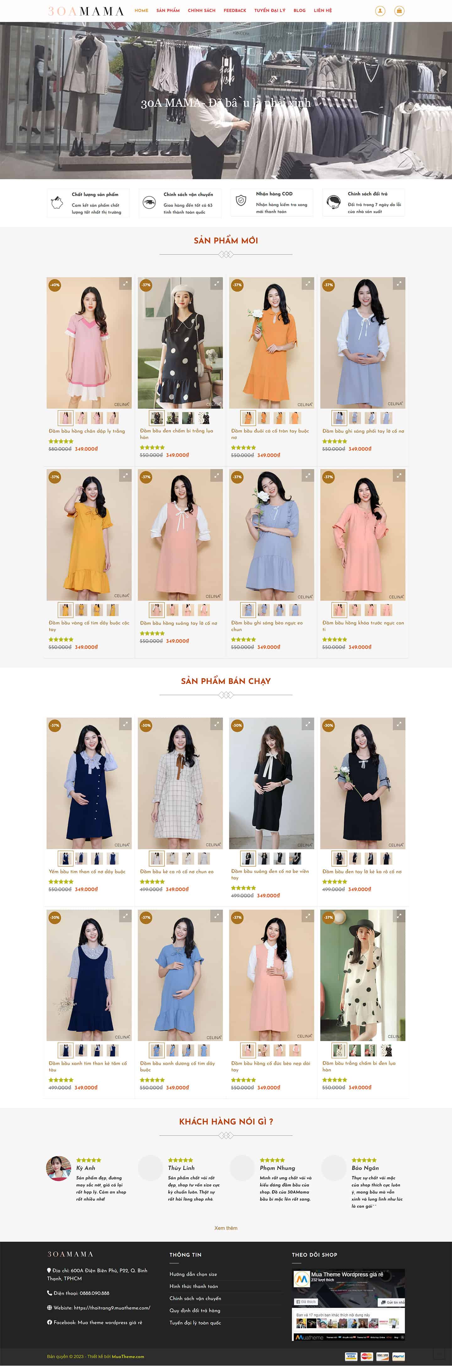 Theme thời trang mẫu số 9 – Shop đầm bầu 2