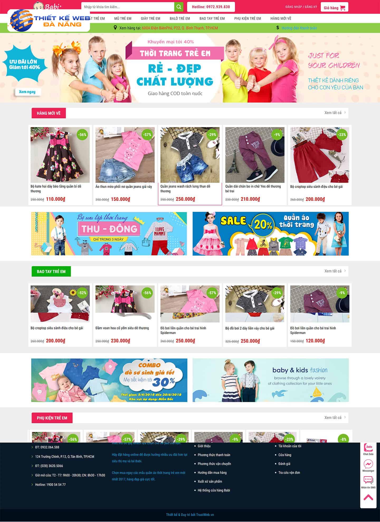 Theme thời trang trẻ em Baby.vn 2