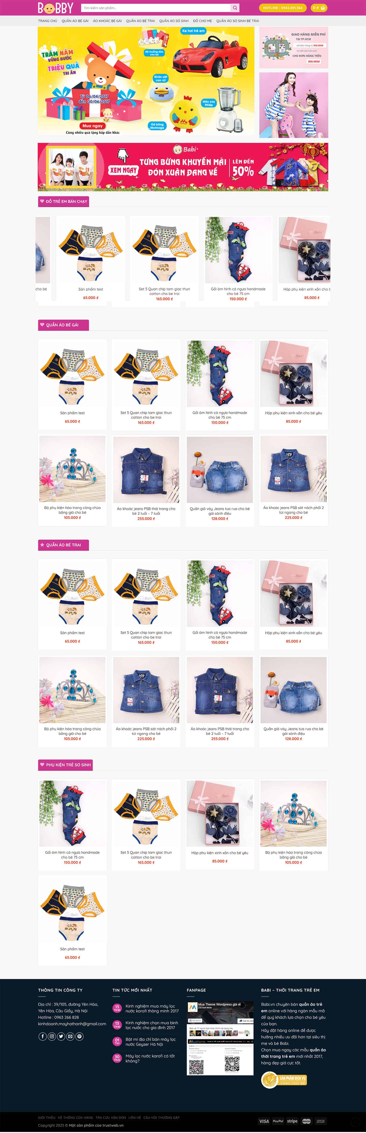 Theme thời trang trẻ em đã Việt hóa – Full Code 2