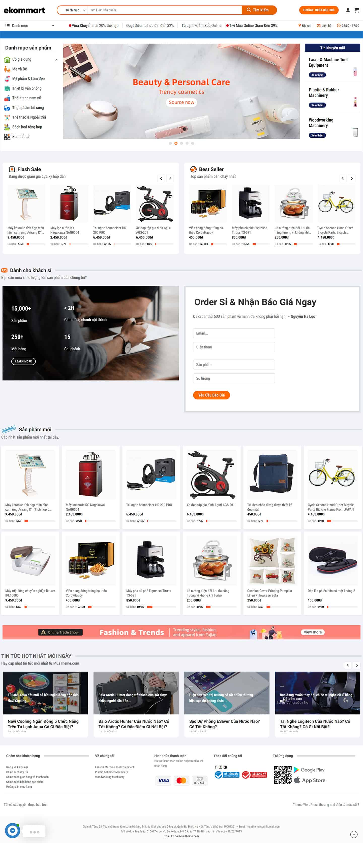 Theme thương mại điện tử cao cấp số 7 – ekomMart 2