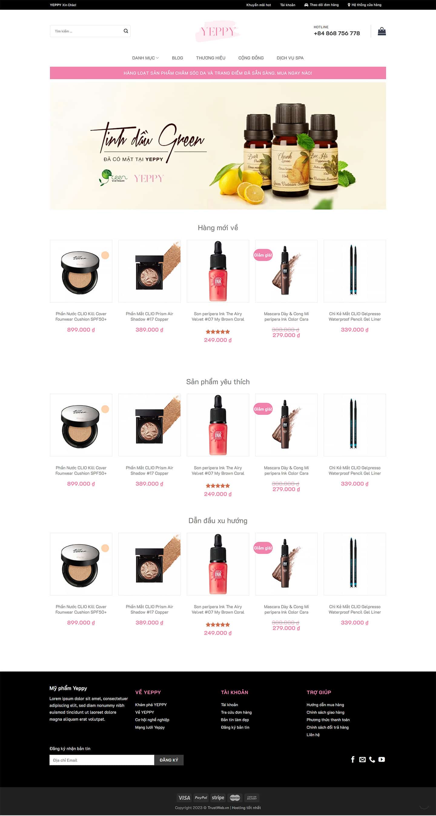 Theme bán mỹ phẩm đẹp – Yeppy 2