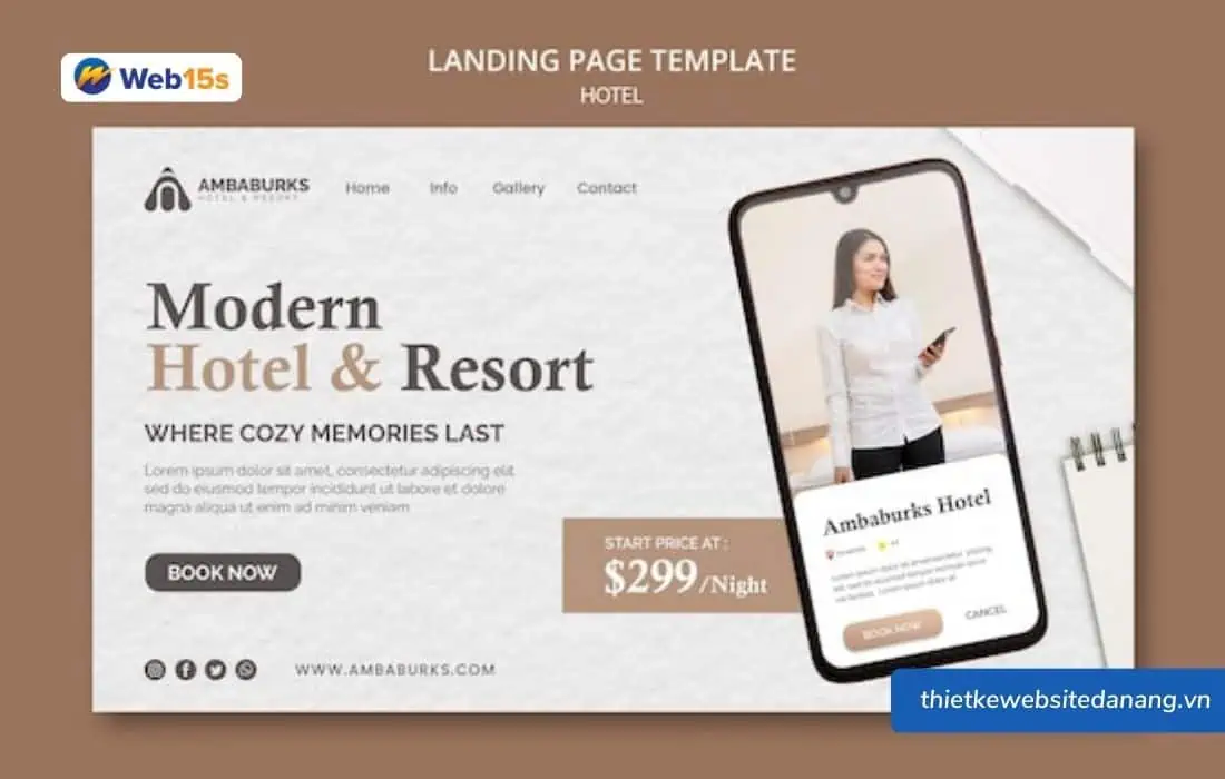 Một mẫu website khách sạn đẹp sẽ gây ấn tượng tốt với khách sạn.