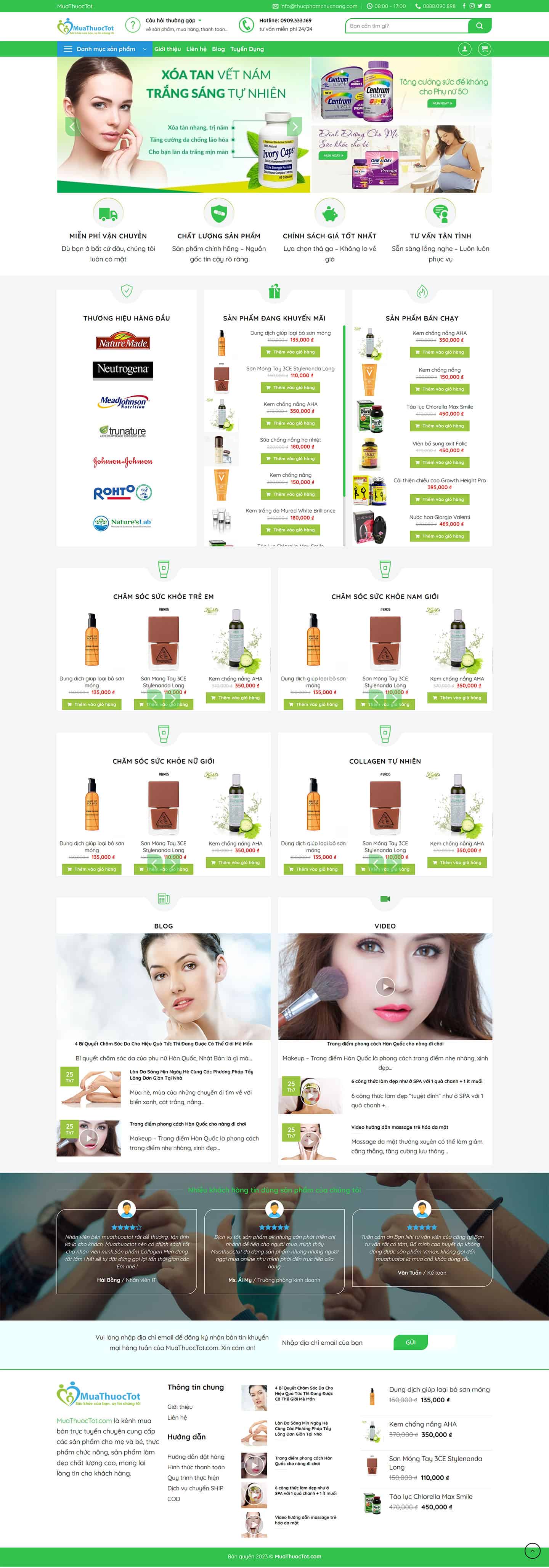 Theme thực phẩm chức năng tuyệt đẹp giống muathuoctot 2